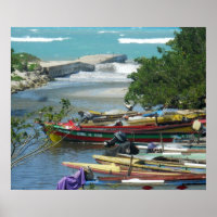 Jamaica Fishing Boats Negril River Photograph