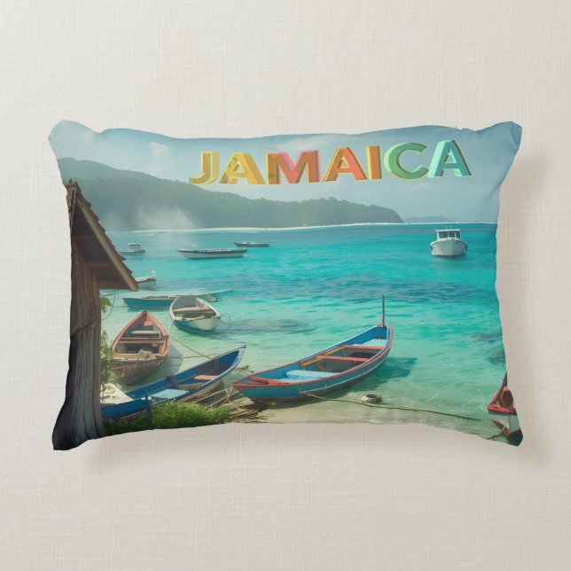 jamaica fishing shack decorative cushion (Front)
