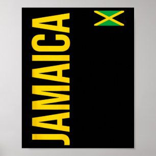 Jamaica Flag Athletic Soccer Footbyll Sports Jerse Poster