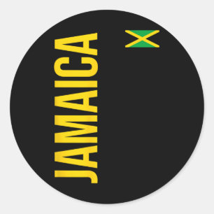 Jamaica Flag Athletic Soccer Footll Sports Jersey Classic Round Sticker