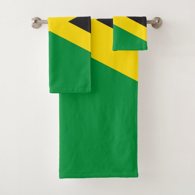 Jamaica flag bath towel set (Insitu)