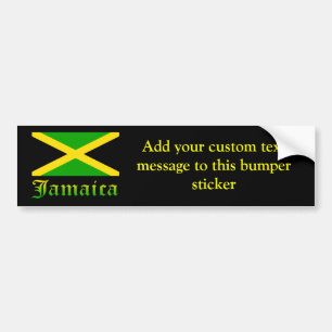 Jamaica Flag, Black, Green and Yellow Bumper Sticker
