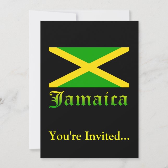 Jamaica Flag, Black, Green and Yellow Invitation (Front)