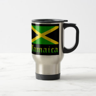 Jamaica Flag, Black, Green and Yellow Travel Mug