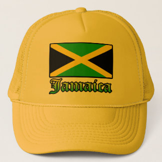 Jamaica Flag, Black, Green and Yellow Trucker Hat