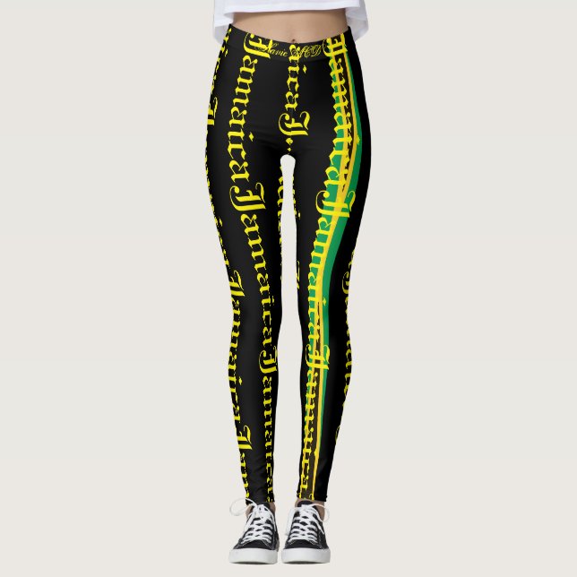 JAMAICA FLAG BLACK LEGGINGS HAVIC ACD (Front)