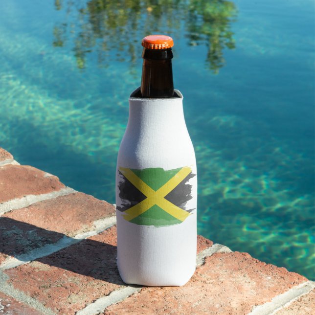 Jamaica flag brush stroke, national flag bottle cooler (In Situ Pool)