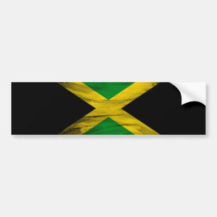 Jamaica flag brush stroke, national flag bumper sticker