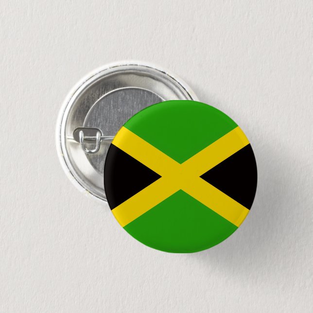 Jamaica Flag Button Jamaican Pride (Front & Back)