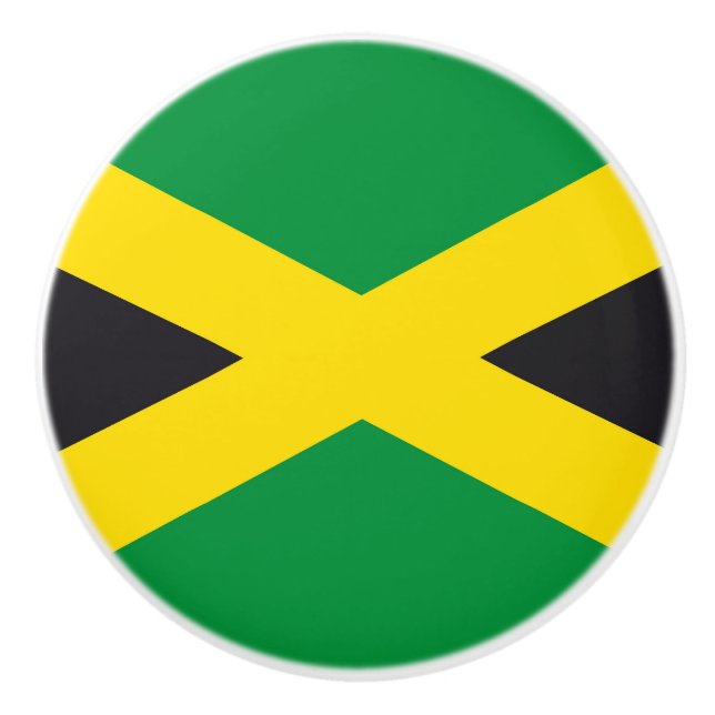 Jamaica flag ceramic knob (Front)
