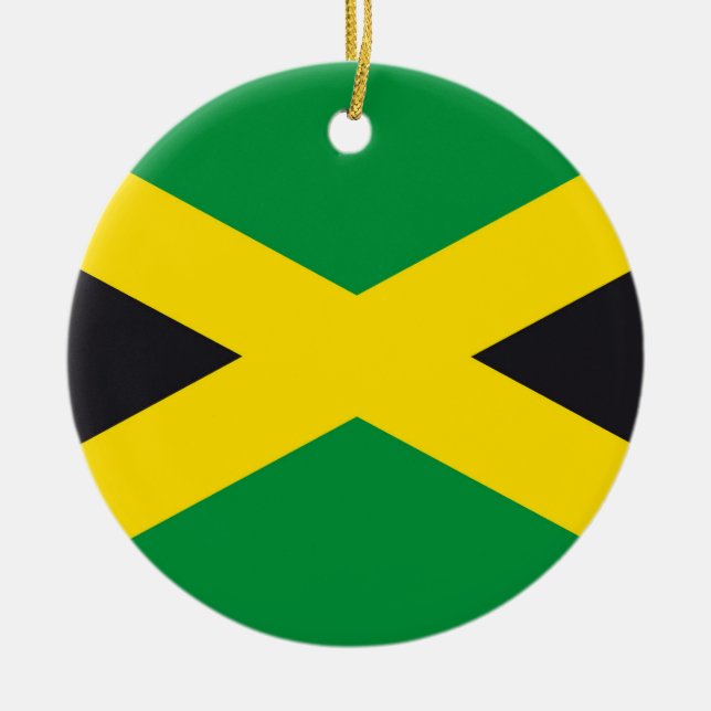 Jamaica flag ceramic tree decoration (Front)