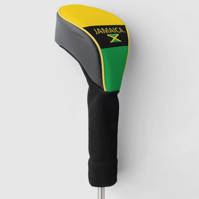 Jamaica Flag Colours Golf Head Cover (Angled)