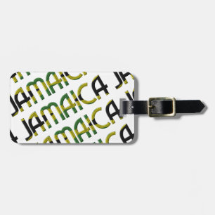 Jamaica Flag Colours Typography Pattern Luggage Tag