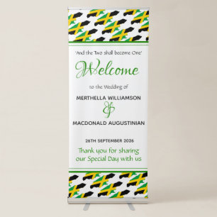 JAMAICA Flag Custom Patriotic Wedding Celebration Retractable Banner
