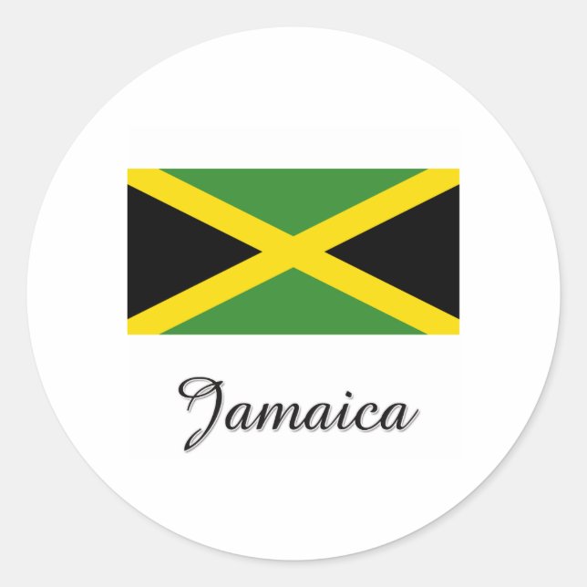Jamaica Flag Design Classic Round Sticker (Front)