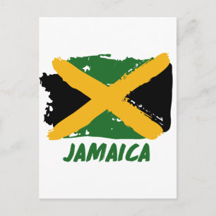 Jamaica flag design postcard