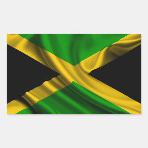 Jamaica Flag Fabric Rectangular Sticker