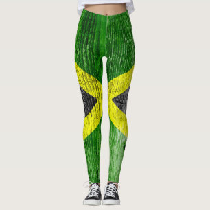 Jamaica Flag Grungy Distressed Board Leggings