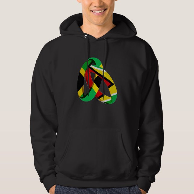 Jamaica Flag Guyana Grown Ring Marriage Wedding Hoodie (Front)