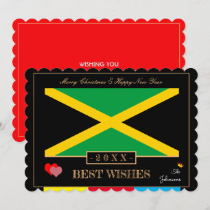 Jamaica Flag & Happy New Year/Best Wishes Card Art