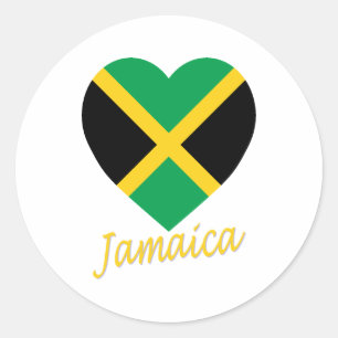 Jamaica Flag Heart Classic Round Sticker