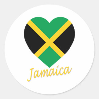 Jamaica Flag Heart Classic Round Sticker