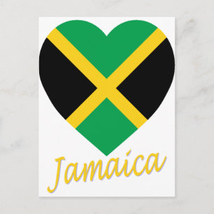 Jamaica Flag Heart Postcard