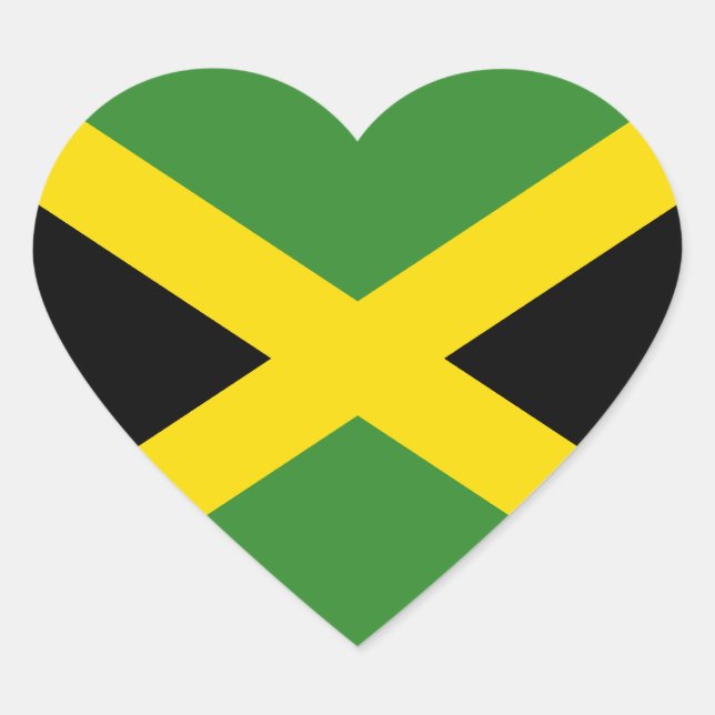 Jamaica Flag Heart Sticker (Front)