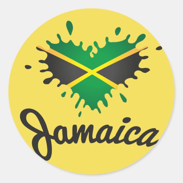 Jamaica Flag Island - Proud Jamaicans - Sticker (Front)