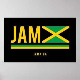 Jamaica Flag ISO Code Alpha 3 Design Poster