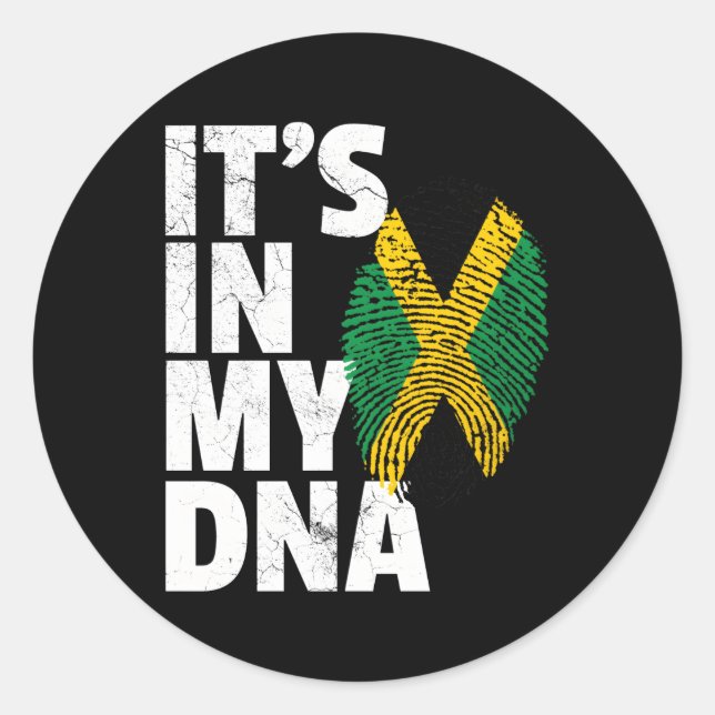 Jamaica Flag Jamaican Pride Dna Island Classic Round Sticker (Front)