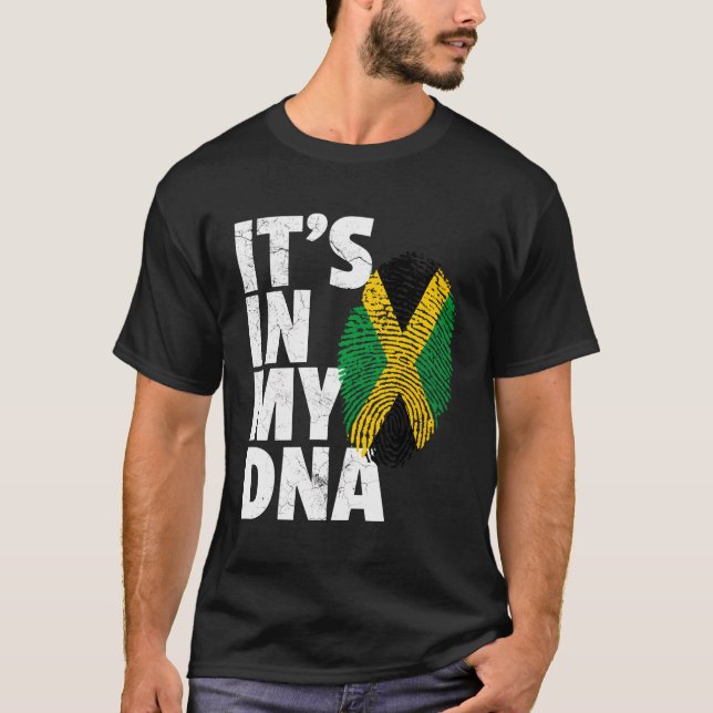 Jamaica Flag Jamaican Pride Dna Men Women Island G T-Shirt (Front)