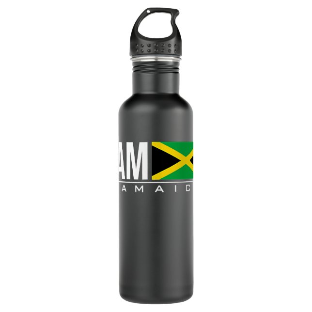 JAMAICA FLAG JAMAICAN SPORTS GAMES ATHLETIC 710 ML WATER BOTTLE (Front)