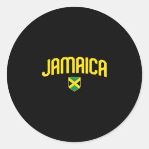 Jamaica Flag Jamaican Vintage Athletic Throwback S Classic Round Sticker