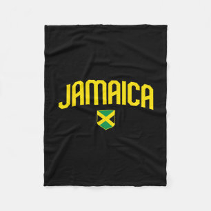 Jamaica Flag Jamaican Vintage Athletic Throwback S Fleece Blanket