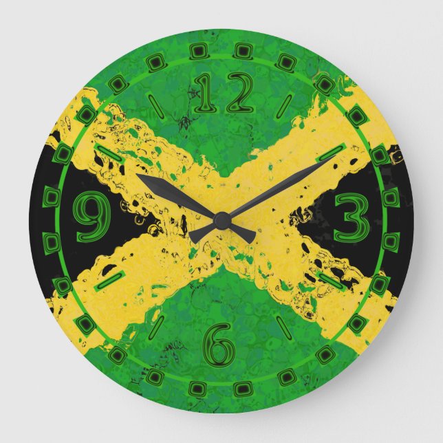JAMAICA FLAG LARGE CLOCK (Front)