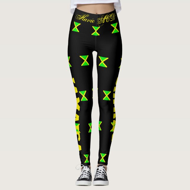 JAMAICA FLAG LEGGINGS BLACK HAVIC ACD (Front)