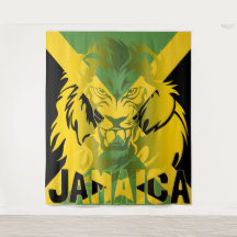 Jamaica Flag Lion of Judah Tapestry Design