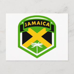Jamaica Flag Logo Style Postcard