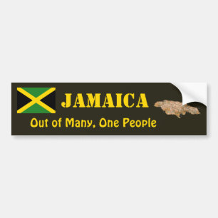 Jamaica Flag + Map Bumper Sticker