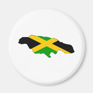 Jamaica Flag Map full size Magnet