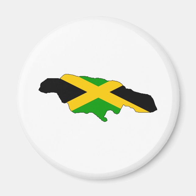Jamaica Flag Map full size Magnet (Front)