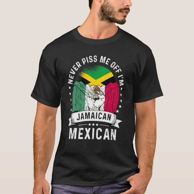 Jamaica Flag Mexico Grown Humor Citizen Pride T-Shirt (Front)