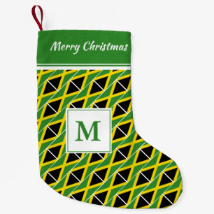 JAMAICA Flag Monogram Custom Text Small Christmas Stocking