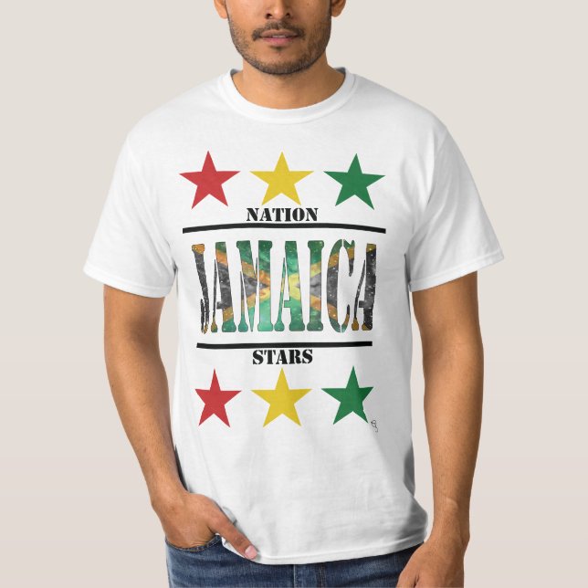 Jamaica Flag Nation Stars RYG Edition T-Shirt (Front)