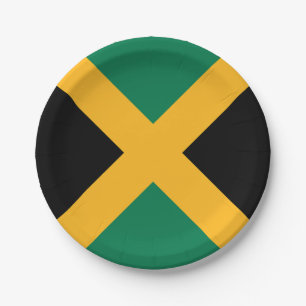 Jamaica Flag Paper Plate