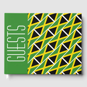 JAMAICA FLAG Patriotic Customised GREEN Jamaican Guest Book