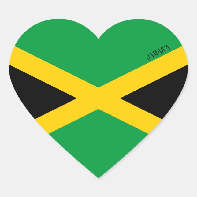 Jamaica Flag Patriotic Heart Sticker (Front)