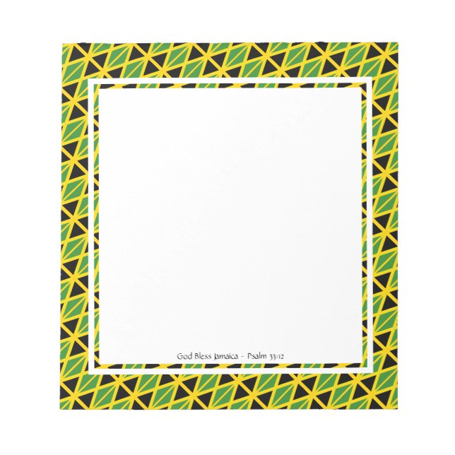 JAMAICA FLAG Patriotic JAMAICAN Personalised Notepad (Front)