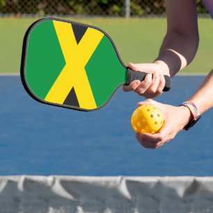 Jamaica flag pickleball paddle